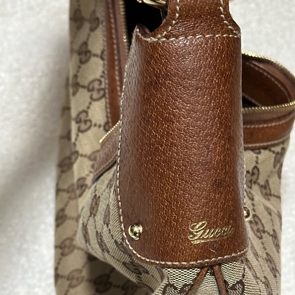 Gucci GG Bamboo Canvas Leather Hobo  Bag  PREOWNED/USED - Picture 7 of 9
